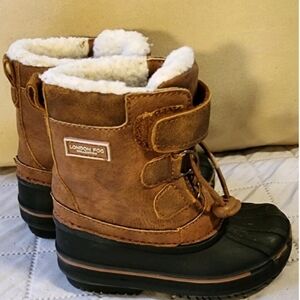 LONDON FOG Collection Toddler Size 5 Winter/Rain Snow Boots Black Tan